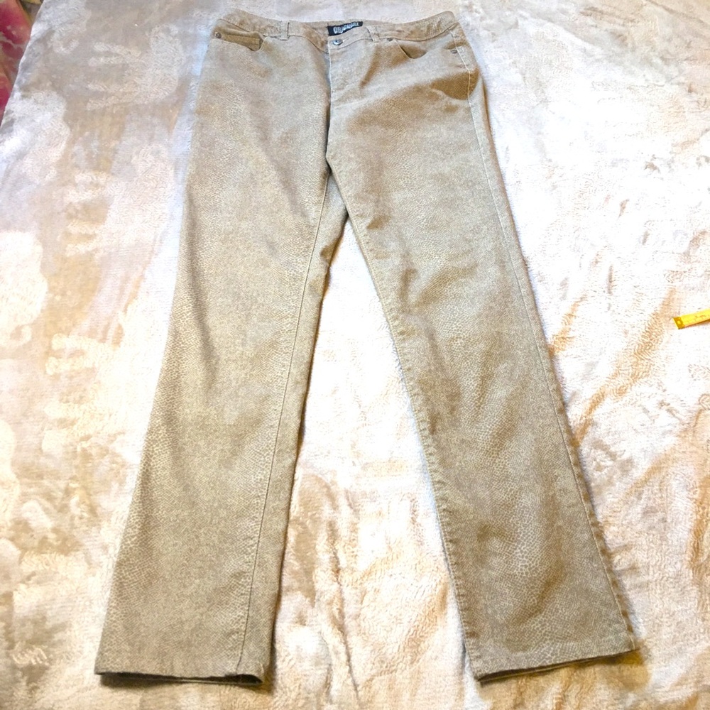 Nicole Miller Original tan animal print jeans Size 10